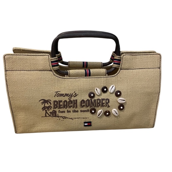 Tommy Hilfiger" fun in the sun" Canvas Tan Bag/Purse Beach Comber, New - Picture 2 of 7